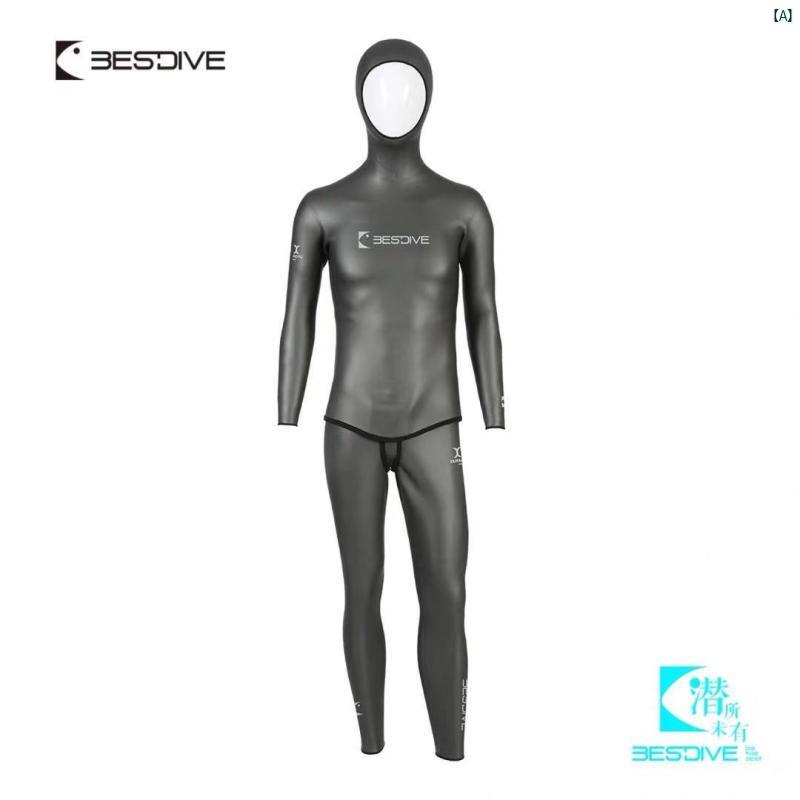 BESTDIVE ウェットスーツ Mサイズ グレー ロングジョン 5mm