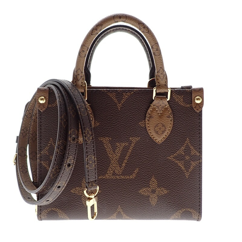 【中古】LOUIS VUITTON ルイヴィトン オンザゴーBB M46839 モノグラム・リバース 2WAY お手て ショルダーバッグ USED-A m26-1200166925801160