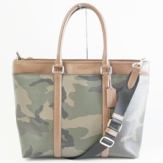 楽天市場 中古 Coach コーチ トートバッグ グリーンカモフラージュ F Pvc ビジネス 迷彩 メンズ Used A かんてい局前橋店 M かんてい局 前橋店