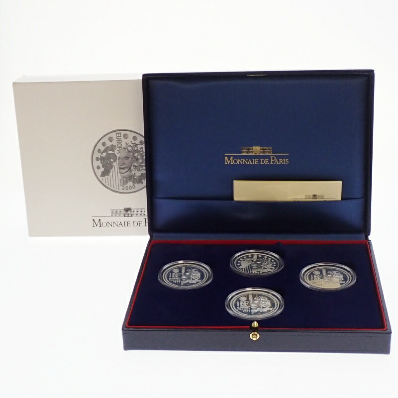 【中古】MONNAIE DE PARIS モネドパリ  銀貨4種セット シルバーコイン EUROPA モネドパリ  記念コイン ART GOTHIQUE ART GREC ET ROMAIN 1999年 2000年   銀貨多少の変色有り 記念硬貨  銀貨  m25-1200398925800207