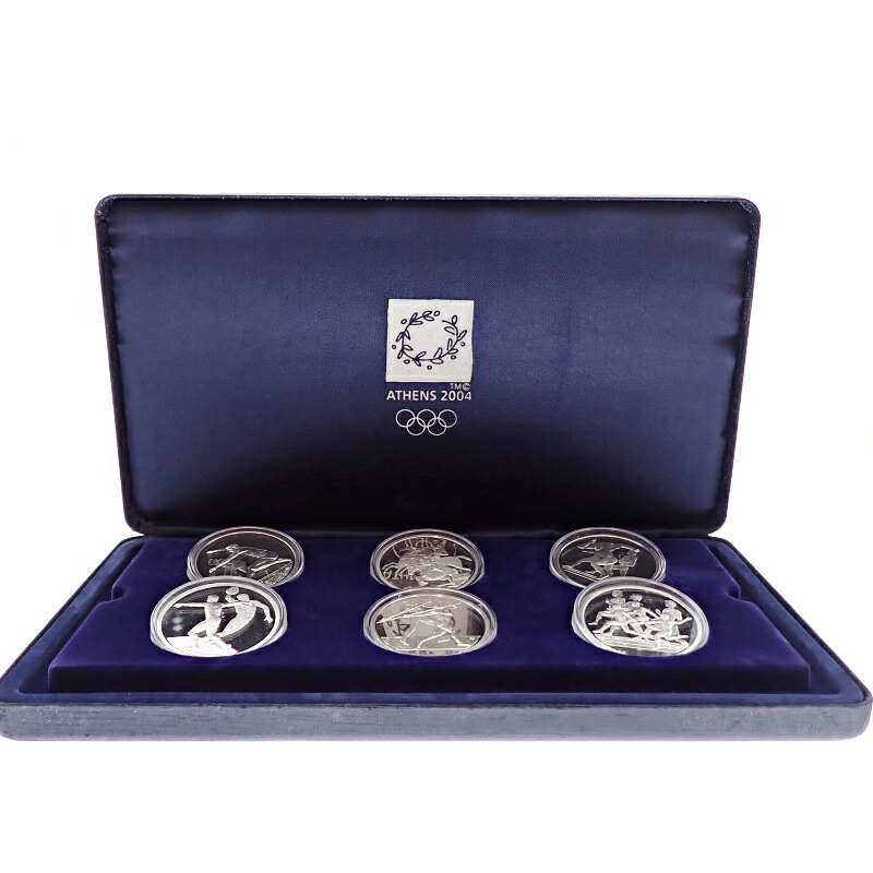 【中古】アテネ 2004 オリンピック 競技大会 公式記念コイン 品位925 プルーフ銀貨 6点 シルバーコイン m26-1200149925800398｜質屋かんてい局前橋店 42,120円