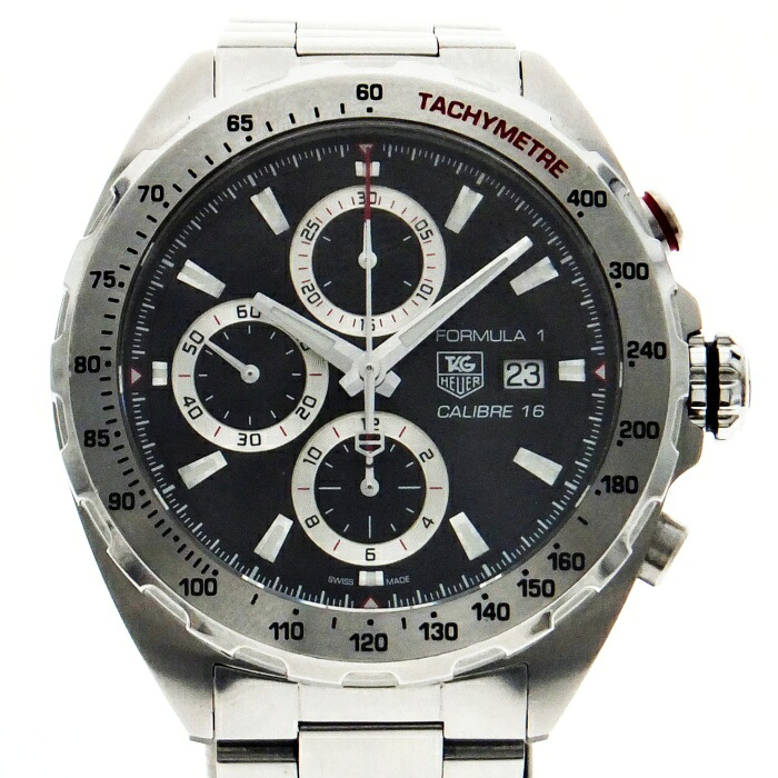 【中古】TAG HEUER タグホイヤー フォーミュラー1 CAZ2010-0 クロノグラフ デイト 自動巻き 黒文字盤 USED-B メンズ 腕時計 m26-1200296925801479