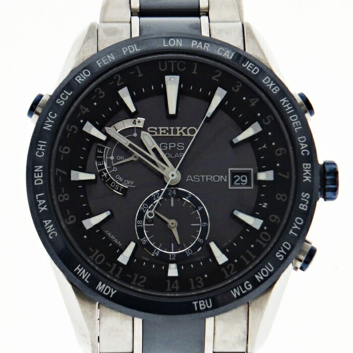 【中古】SEIKO セイコー ASTRON アストロン SBXA019 7X52-0AF0 メンズ GPSソーラー 黒文字盤 デイト 腕時計 USED-B m26-1200296925801283