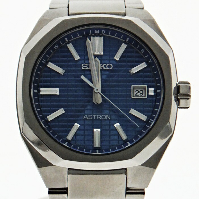 【中古】SEIKO セイコー ASTRON アストロン NEXTER ネクスター SBXY061 7B72-0AF0 メンズ 電波ソーラー 青文字盤 デイト 腕時計 USED-AB m26-1200296925801281