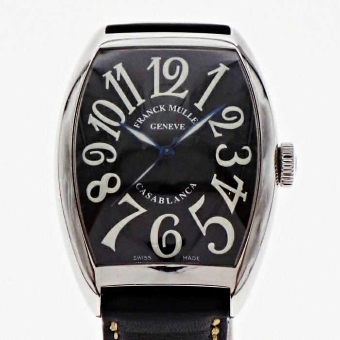 【中古】FRANCK MULLER 真っ正直レギオモンタヌス カサブランカ 6850MC 自動小銃一巻き 黒文字盤 メンズ ウオッチ USED-B ※三尺帯繰り返し切り身 m26-1200305925800007