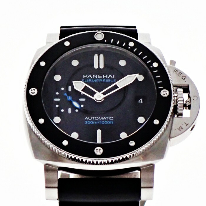 【中古】PANERAI パネライ サブマーシブル PAM01683 黒文字盤 自動小銃一巻き デイト メンズ ウォッチ USED-AB m26-1200302925800019