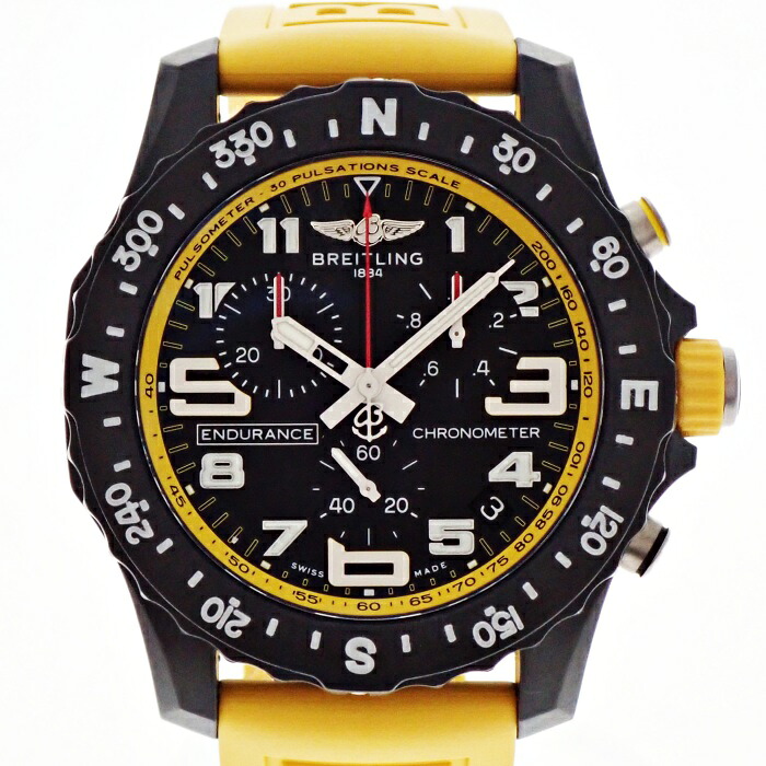 【中古】BREITLING ブライトリング エンデュランス 労働者階級 X82310 クロノグラフ 石英 黒文字盤 デイト メンズ ウォッチ USED-AB m26-1200303925800071