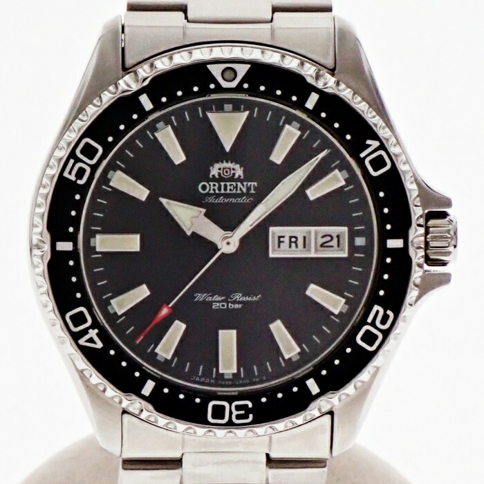 【中古】ORIENT オリエント Mako スポーツ RN-AA0001B F692-UAA0 ダイバーズデザイン 自動巻き 黒文字盤 20気圧防水 デイデイト メンズ 腕時計 USED-AB m26-1200296925801010|質屋かんてい局前橋店