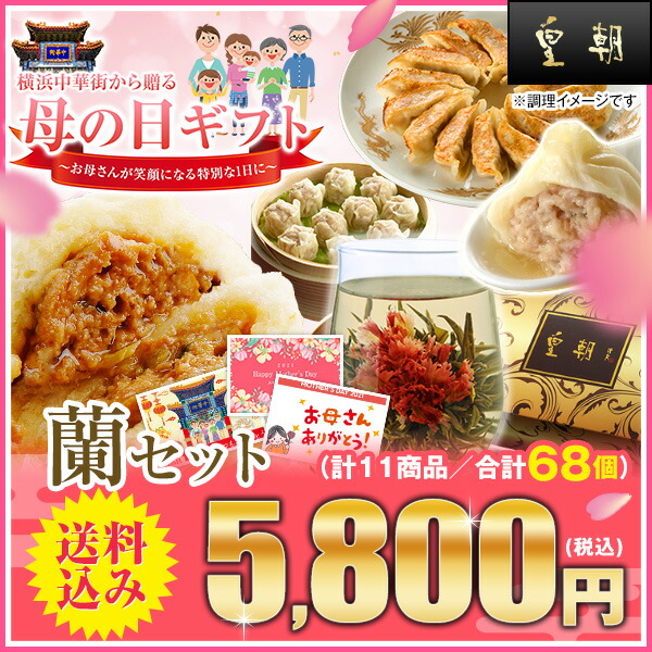 楽天市場 母の日 早割 クーポン ギフト グルメ 食べ物 カーネーションカード メッセージカード 送料無料 送料込み ギフトセット 21 惣菜 中華 詰め合わせ お取り寄せグルメ 人気 中華点心 中華惣菜 蘭セット 全11種68個 中国料理世界大会チャンピオン皇朝