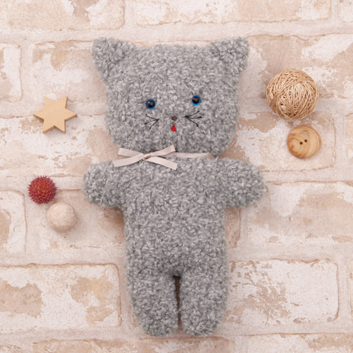 み*色様 10日までオークション★作家 ぬいぐるみ 子猫 テディベア 猫 羊毛フ み*色様 10日までオークション☆作家 ぬいぐるみ 子猫