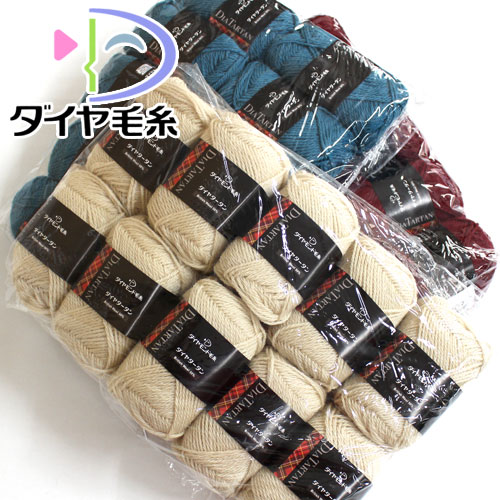 【袋販売】ダイヤモンド 毛糸 ダイヤ タータン（10玉入）