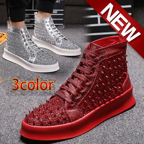 楽天市場】スニーカー メンズ レディース ハイカットスタッズ トゲトゲ