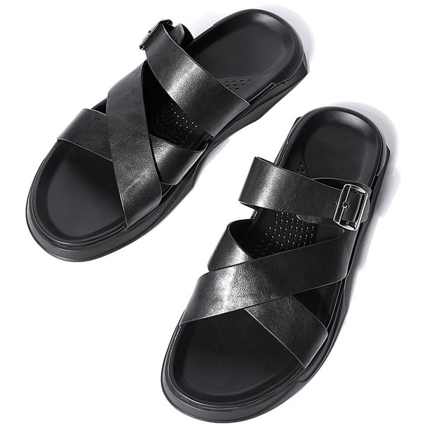 即発送可能 楽天市場 メンズ サンダル レザーサンダル 本革 ソフトレザー おしゃれ シンプル レジャー 春 夏 ブラック 送料無料 Koala 注目ブランド Shaheenad Com