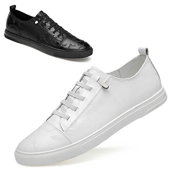 ✨極美品✨アカイシ シボ革 オールレザー レースアップ スニーカー 白 25cm z-5509_1.jpg