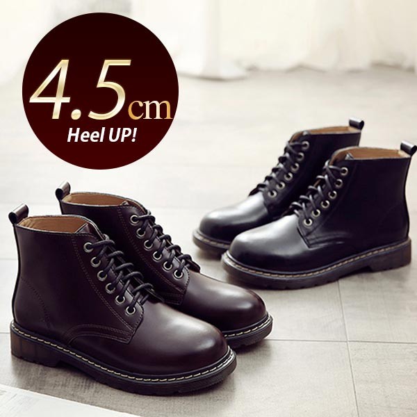 ワーク 注目ショップ ブランドのギフト 本革 4 5cmヒール ブーツ レディース 送料無料 レースアップ ブラウン ブラック 通気性 ワークブーツ Kwakuku Com