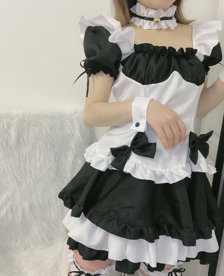 メイド コスチューム コスプレ 半袖 上下セット 舞台衣装 仮装 セクシー ミニ丈 ウェイトレス 可愛いメイド服 こすぷれ