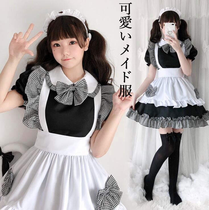楽天市場】メイド服 メイド コスプレ 衣装 半袖 ショート丈 ワンピース