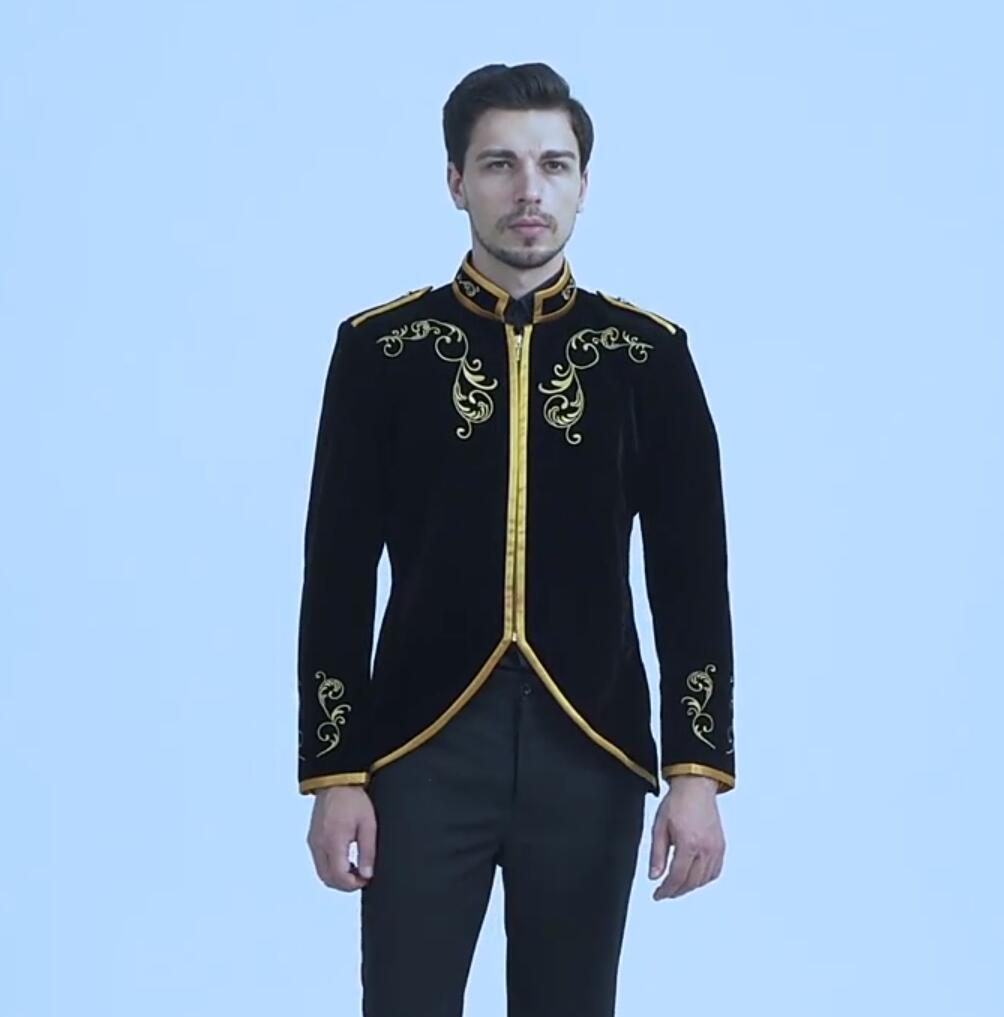 市場 メンズジャケット 王族服 貴族 公爵 欧風 刺繍 舞台衣装 ヨーロッパ風 王子様コスチューム コスプレ 貴公子 メンズ礼服 王様