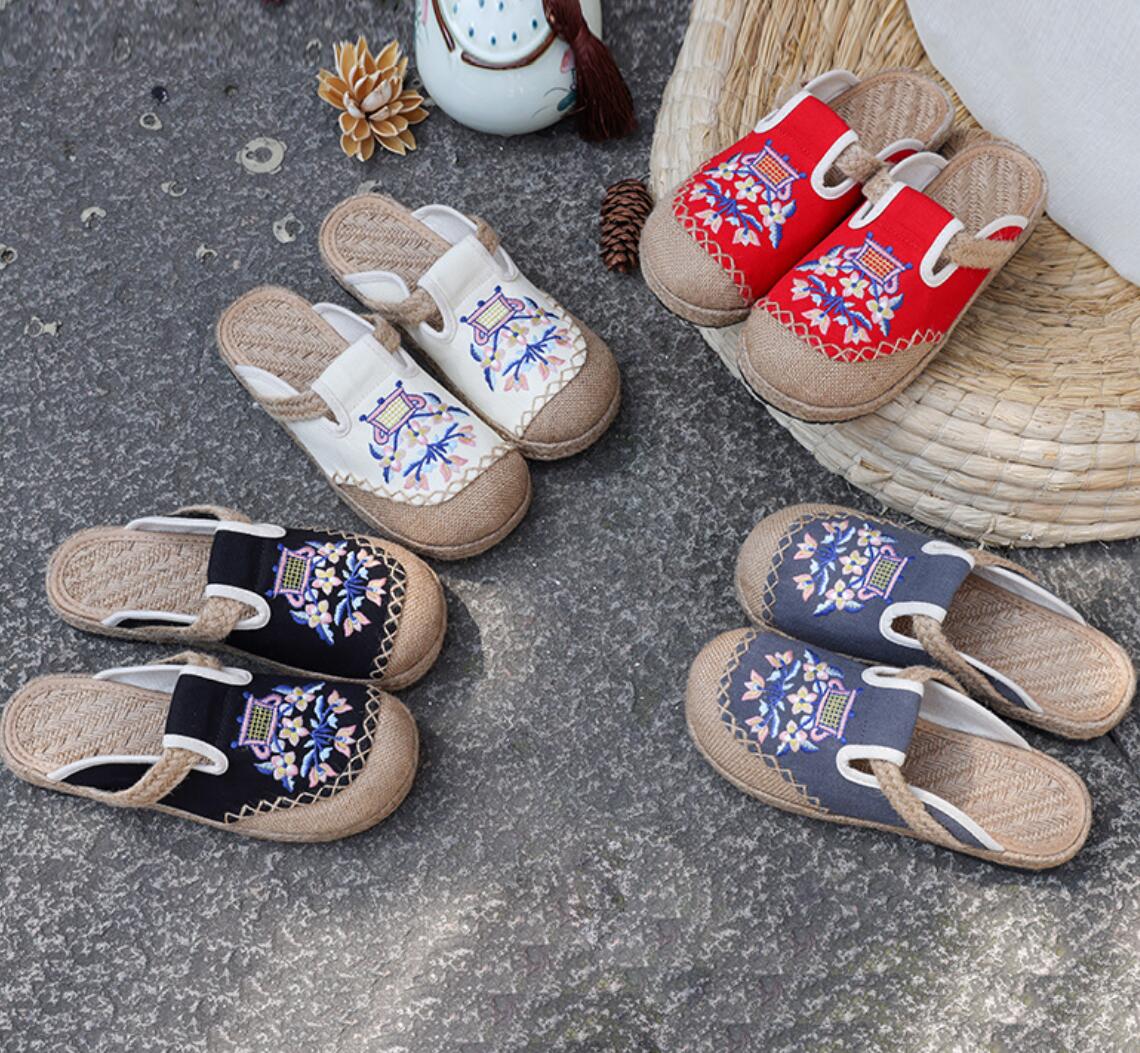 【楽天市場】レディース春夏中華刺繍シューズ スリッパ チャイナ靴
