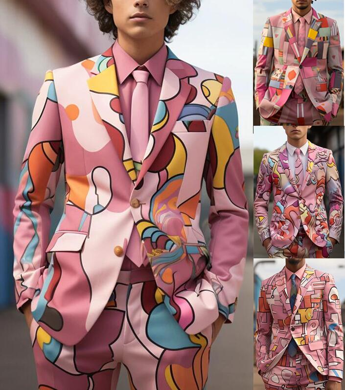サクラ色系 メンズ高座監督服 メンズ一こま背広仕掛ける サクラ色系 総柄 ブラックタイ 上衣 ロング丈ズボン下 上下2点仕掛ける ハロウインコスプレ バレンタインデー背広 ズージャー社交ダンスお召しもの JAZZ 二次会ステージダンスウェア 一こま社交ダンスお召しもの寄りあい カラオケ上衣