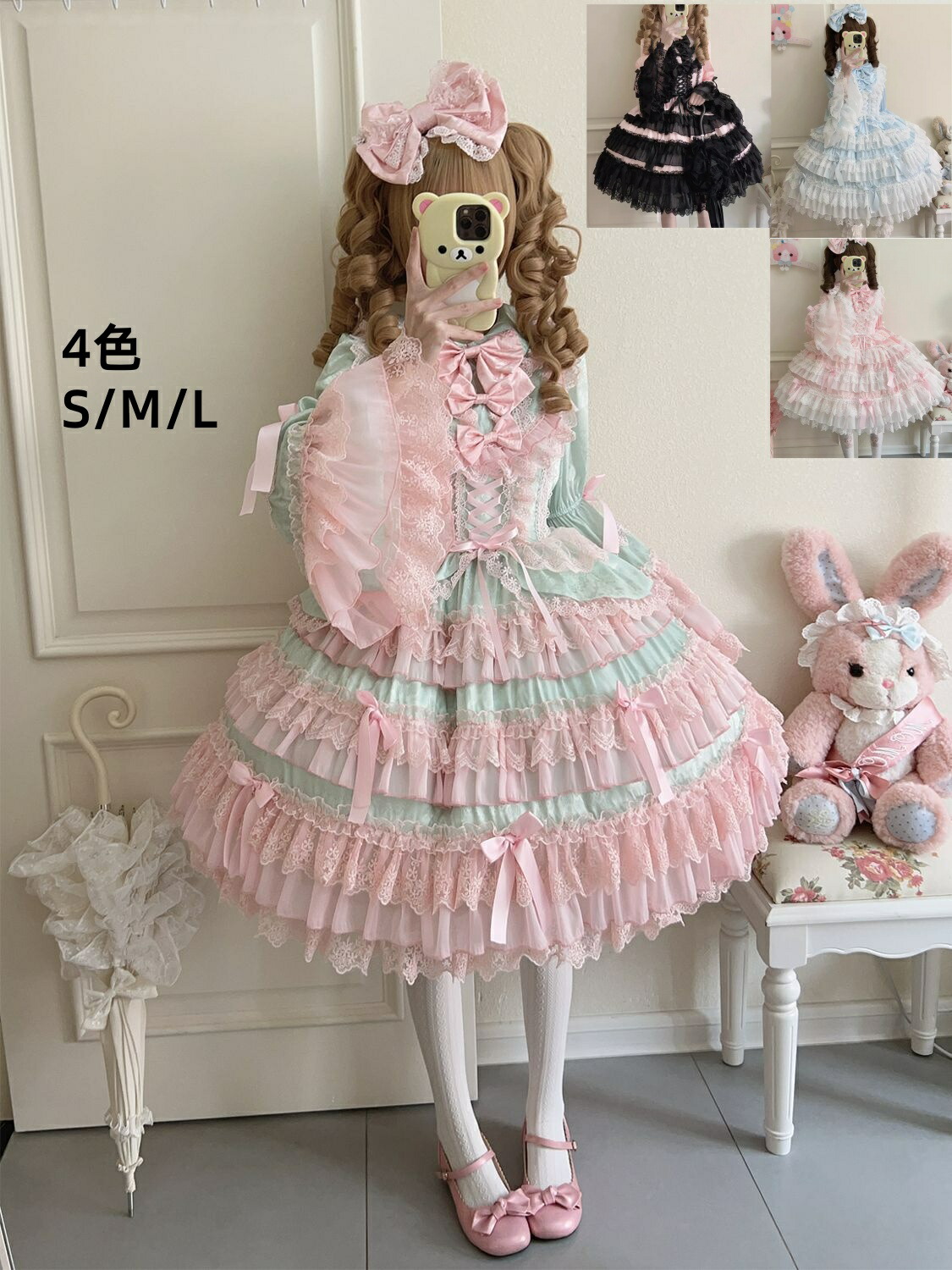 楽天市場】長袖 ロリータドレス ワンピース マリン風 レディース