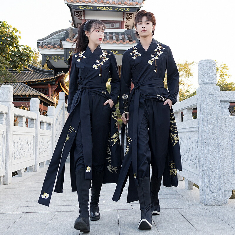 男女兼用 華流衣装 対襟長衫 中華古代服 中華服 チャイナ服 中華風 チャイナ風 唐装 古典服 舞台衣装 ステージ衣装  イベント 仮装 コスチューム 写真撮影 カップル