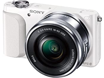 【中古】(非常に良い)SONY ミラーレス一眼 NEX-3N パワーズームレンズキット E PZ 16-50mm F3.5-5.6 OSS付属 ホワイト NEX-3NL W