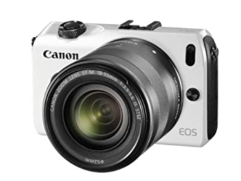 【中古】(非常に良い)Canon ミラーレス一眼カメラ EOS M レンズキット EF-M18-55mm F3.5-5.6 IS STM付属 ホワイト EOSMWH-18-55ISSTMLK