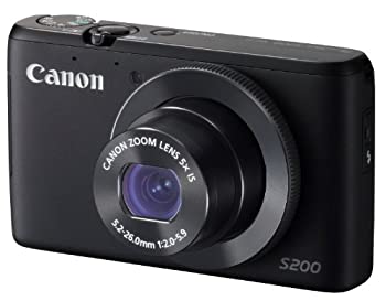 【中古】(非常に良い)Canon デジタルカメラ PowerShot S200(ブラック) F値2.0 広角24mm 光学5倍ズーム PSS200(BK)