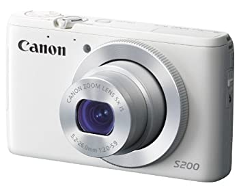 【中古】(非常に良い)Canon デジタルカメラ PowerShot S200(ホワイト) F値2.0 広角24mm 光学5倍ズーム PSS200(WH)