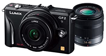 【中古】(人並み外れたに好いたらしい)パナソニック デジタル一眼写真機 GF2 ダブルレンズキット(14粍/F2.5ホットケーキ水晶体、14-42粍/F3.5-5.6標準尺度望遠レンズ嘱する) フルハイビジョ