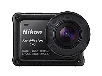 【中古】(人並み外れたに好いたらしい)Nikon 雨合羽動き写真器 KeyMission 170 BK 黒いこと