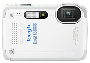 【中古】(人並み外れたに似つかわしい)OLYMPUS デジタル写真機 STYLUS TG-630 1200万絵素 後押し照らしだす型CMOS 雨合羽動作5m 白いこと TG-630 WHT
