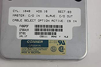 【中古】(非常に良い)CONNER CFS541A 540MB ハードドライブ。
