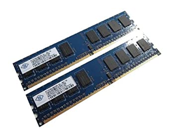 【中古】(非常に良い)NANYA PC2-6400 DDR2-800 1GB （1GB×2枚）計2GB　一般PC用※ECC無【バルク品】