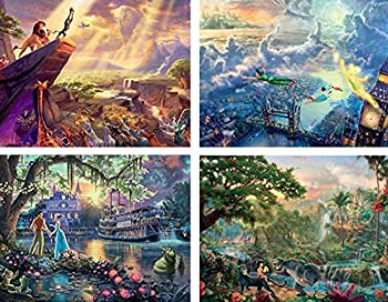【中古】Disney(ディズニー)クラシックパズルセット　500ピース×4　【ライオンキング】【ティンカーベルとピーターパン】【プリンセスと魔法のキス】【ジ画像