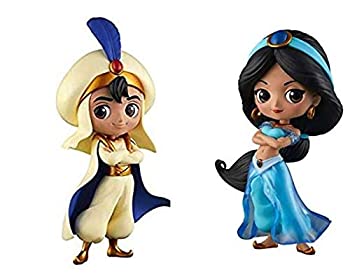 【中古】(非常に良い)Q posket Disney Characters -Aladdin Prince Style-Jasmine Princess Style-アラジン＆ジャスミン 通常カラー2種セット画像