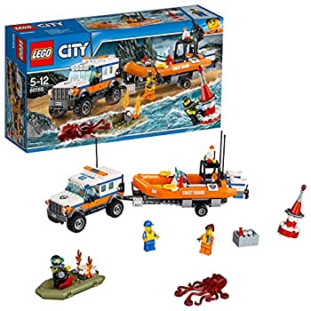 【中古】(人並み外れたに好いたらしい)レゴ(LEGO)シティ 海上レスキュー猪牙と4WD履歴 60165