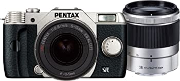 【中古】(非常に良い)PENTAX デジタルミラーレス一眼 Q10 ダブルズームキット [標準ズーム 02 STANDARD ZOOM ・望遠ズーム 06 TELEPHOTO ZOOM] シルバー Q10 WZOOMKIT