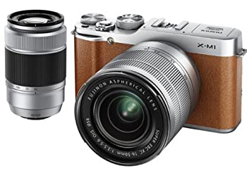 【中古】(非常に良い)FUJIFILM デジタルカメラミラーレス一眼 X-M1ダブルズームレンズキット ブラウン F X-M1BW/1650/50230KIT