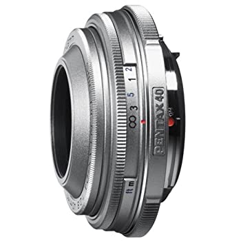 【中古】PENTAX ホットケーキ水晶体 DA40mmF2.8 Limited Silver(入れもの・ボンネット付) DA40F2.8SILVER
