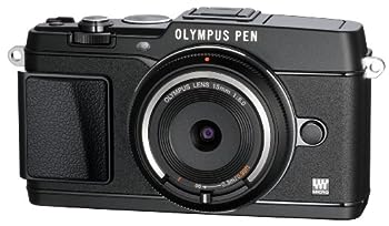 【中古】(非常に良い)OLYMPUS ミラーレス一眼 PEN E-P5 ボディ(ボディキャップレンズ BCL-1580セット) ブラック E-P5 BODY BLK