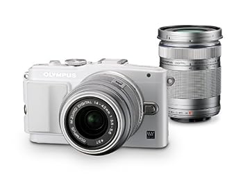 【中古】(非常に良い)OLYMPUS ミラーレス一眼 PEN Lite E-PL6 ダブルズームキット ホワイト E-PL6 DZKIT WHT