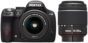 【中古】(人並み外れたに好いたらしい)RICOH デジタル一眼二眼レフ PENTAX K-50 DAL18-55mmWR・DAL50-200mmWRダブルズームキット 黒いこと K-50 WZOOM KIT BLACK 10907 カメラ・ビデオカメラ・光学機器-デジタルカメラ