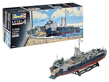 【中古】(未使用･未開封品)ドイツレベル 1/144 アメリカ海軍 中型揚陸艦 LSM (ボフォース40mm機関砲) プラモデル 05169