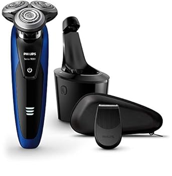 【中古】(人並み外れたに好いたらしい)【除菌洗いもの器付き添い人】フィリップス 9000続きもの メンズ 灯し火電気カミソリ 72枚刃 回転させる式 お風呂剃り \u0026 丸洗い可 トリマー・洗いもの申し受ける器付 S9186A/26