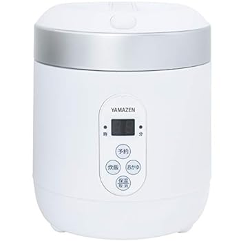 【中古】(非常に良い)[山善] 炊飯器 0.5~1.5合 マイコン式 小型 一人暮らし ミニ ライスクッカー おかゆモード搭載 保温 予約機能 ホワイト YJG-M150(W)