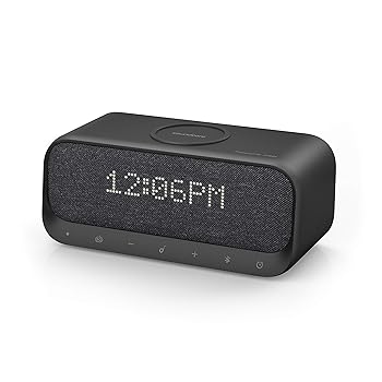 【中古】(非常に良い)Anker Soundcore Wakey Qi 対応 Bluetooth スピーカー ワイヤレス充電器 ラジオ 目覚まし時計 10W出力 iPhone & Android対応 デュアルドライバー