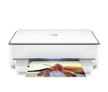 【中古】(非常に良い)HP カラー プリンター A4インクジェット複合機 ENVY 6020 ホワイト スマホ印刷 Wi-Fi対応 自動両面印刷 テレワーク 光るステータスライト スマー