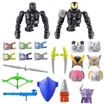 【中古】(非常に良い)仮面ライダーギーツ リボルブチェンジフィギュア PB01 エントリーボディ＆ライダーヘッド＆アームドパーツ 22点セット画像